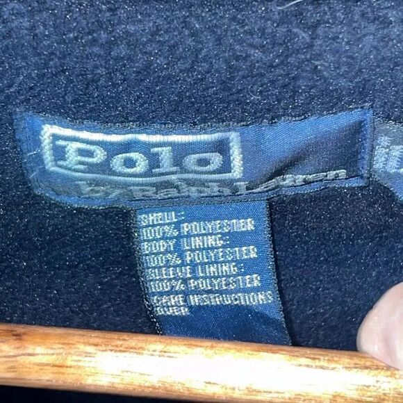 Polo Ralph Lauren Inner Fleece Full Zip Aviator Jacket Men XL Blue Snap Pocket - Picture 5 of 7